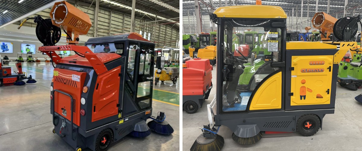 Nuova spazzatrice uomo a bordo con cabina completamente chiusa e sistema a doppia ventola: non lascia foglie dietro di sé